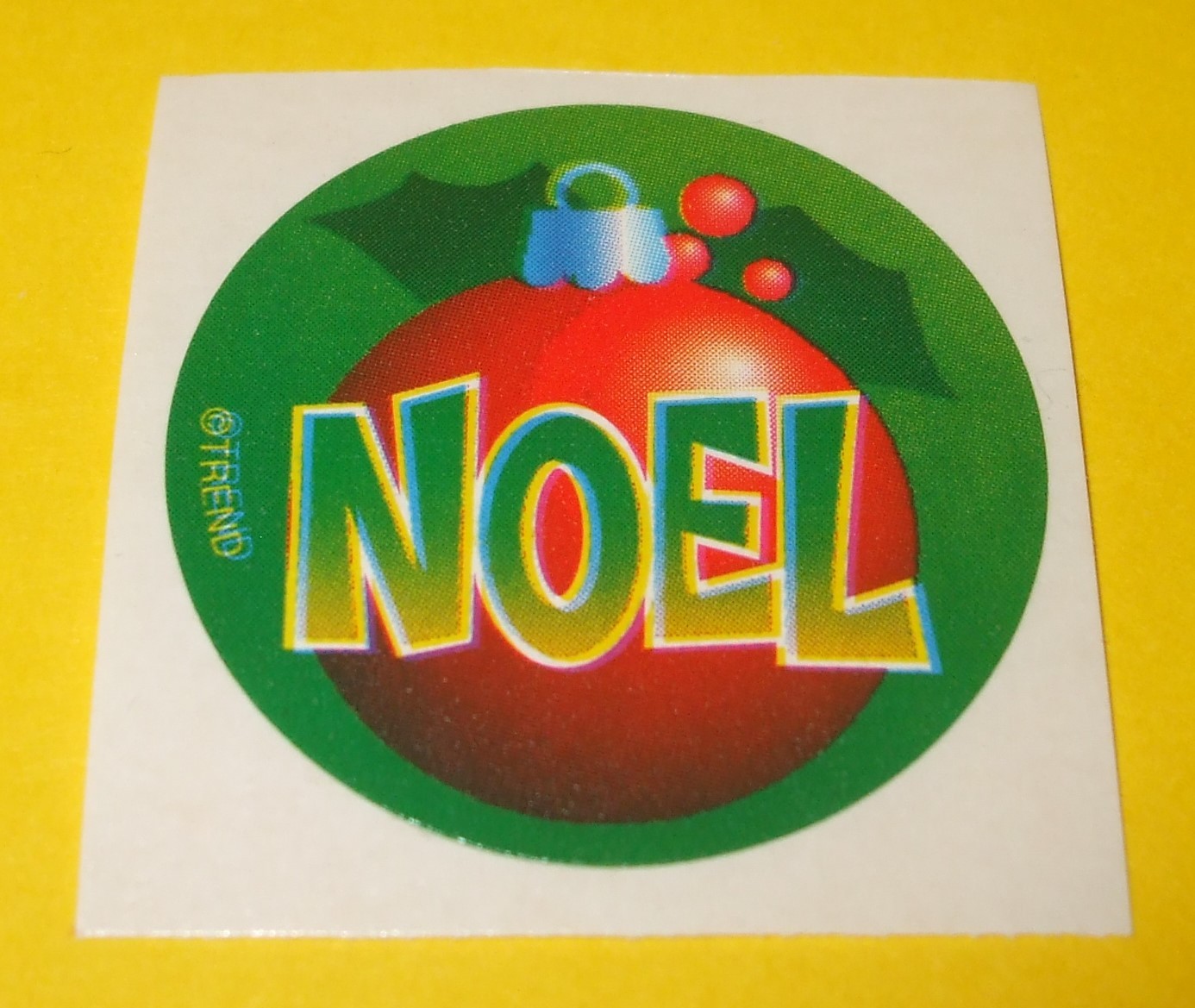 Vintage TREND Scratch & Sniff NOEL Christmas Ornament Peppermint Scent STICKER