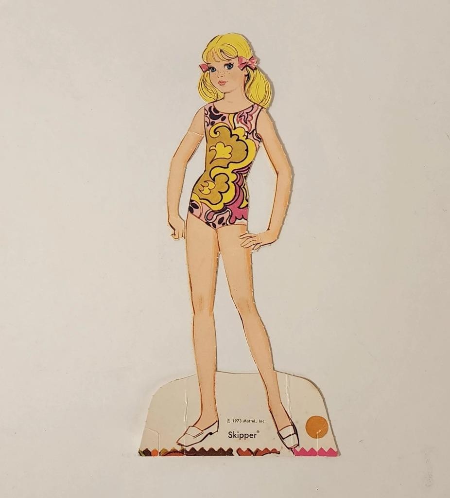4) 1970s paper dolls Crissy Velvet Skipper Battie Vintage paper art supplies