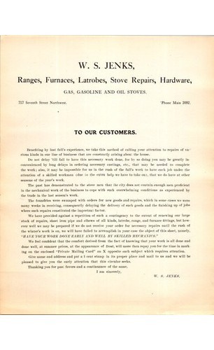 1909 Herbaton Letter Berger Mfg Clayton IL Metal Plates Jenks Hardware