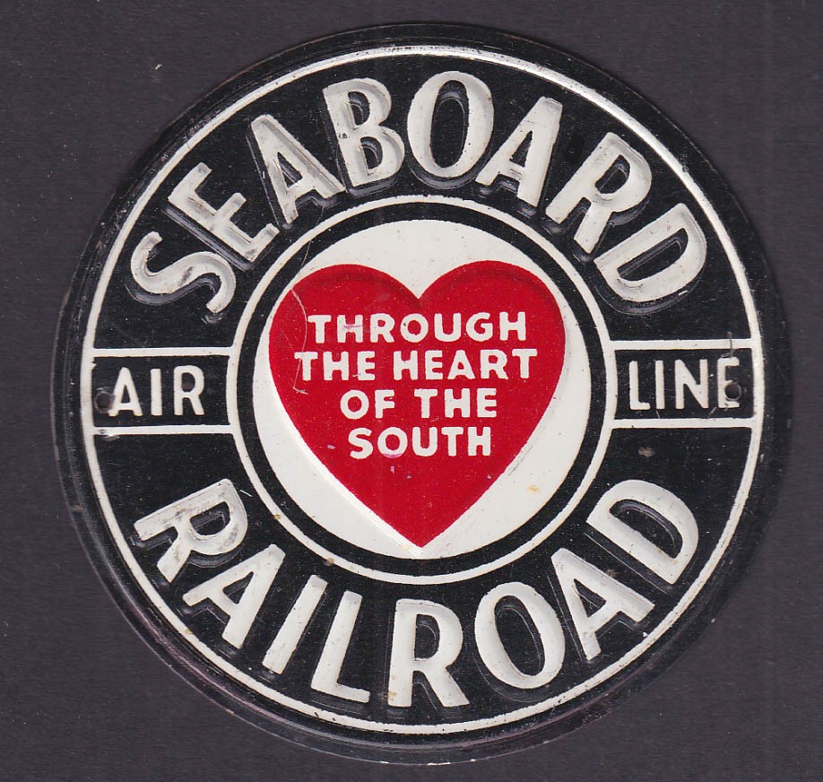 Post Cereal metal railroad plaque 1954-1955 Seaboard Air Line RR white version