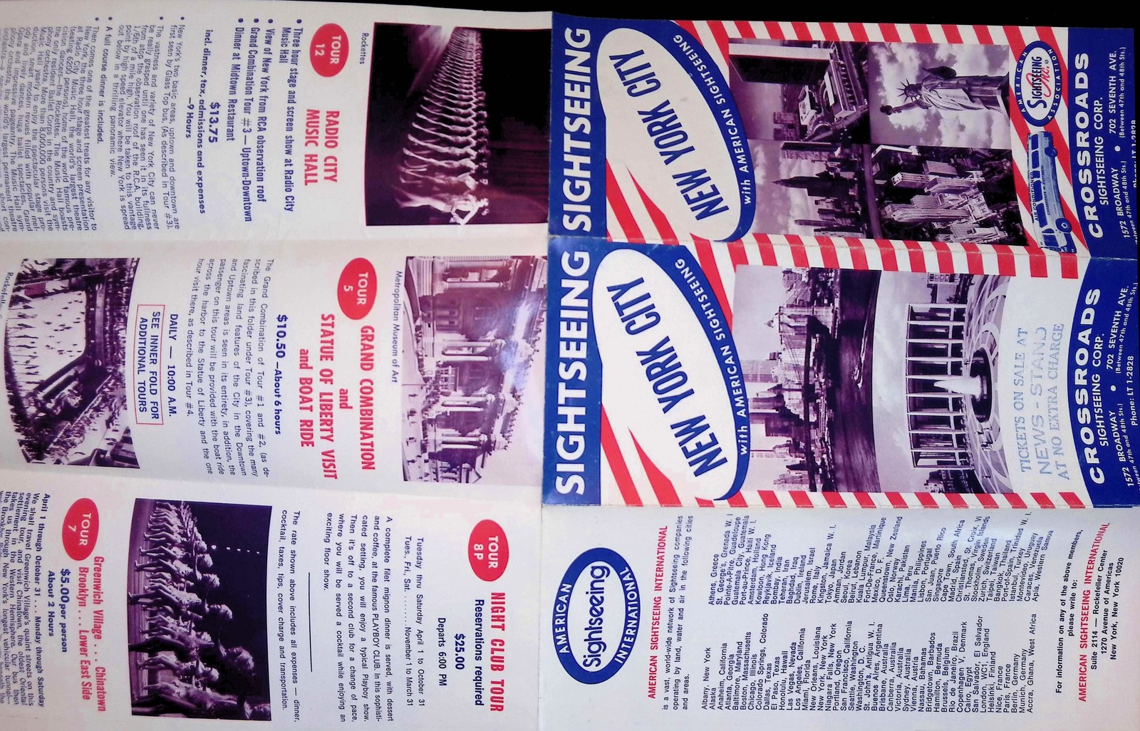 Gray Line Sight-Seeing New England 3-Day Tour Brochure 1950s Accordion Fold
