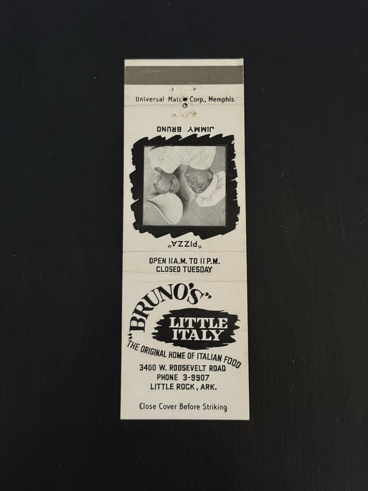 Brunos Little Italy Little Rock Arkansas Vintage Matchbook Cover 106