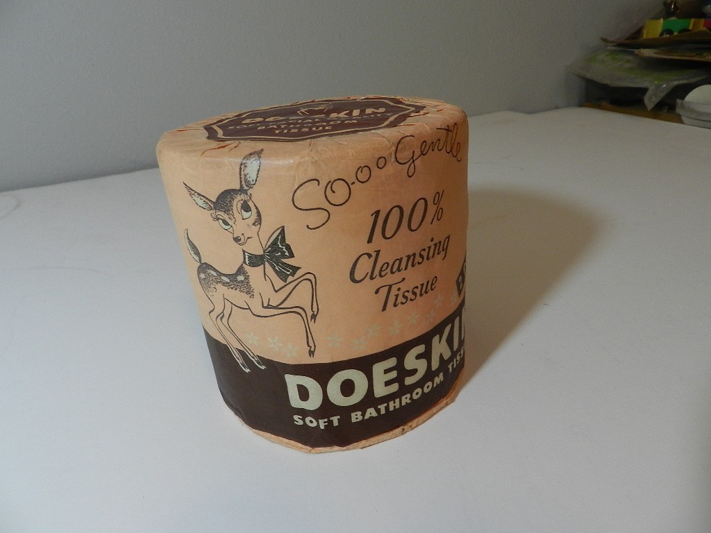 VINTAGE 1950’s DOESKIN TOILET PAPER- NEW OLD STOCK- FAWN IMAGE- VINTAGE HOME