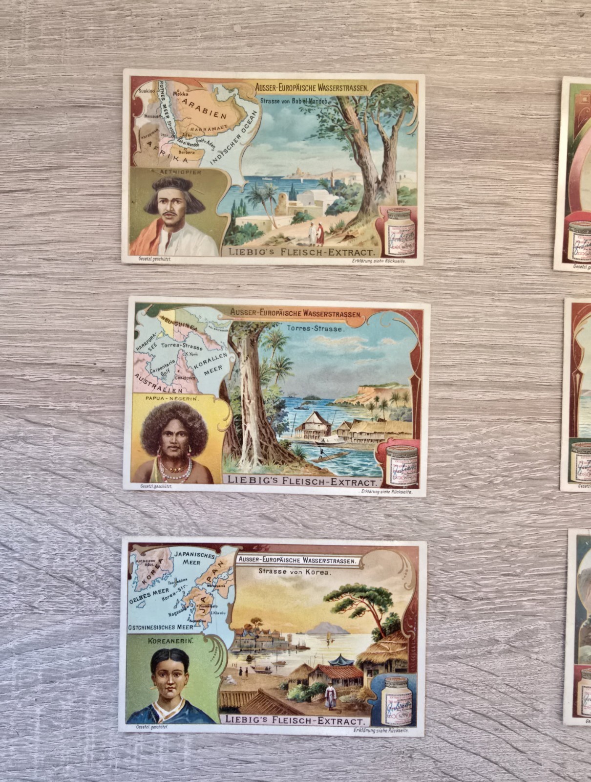 Liebig Collectible Images Non-European Waterways – Complete Set of 6 Cards