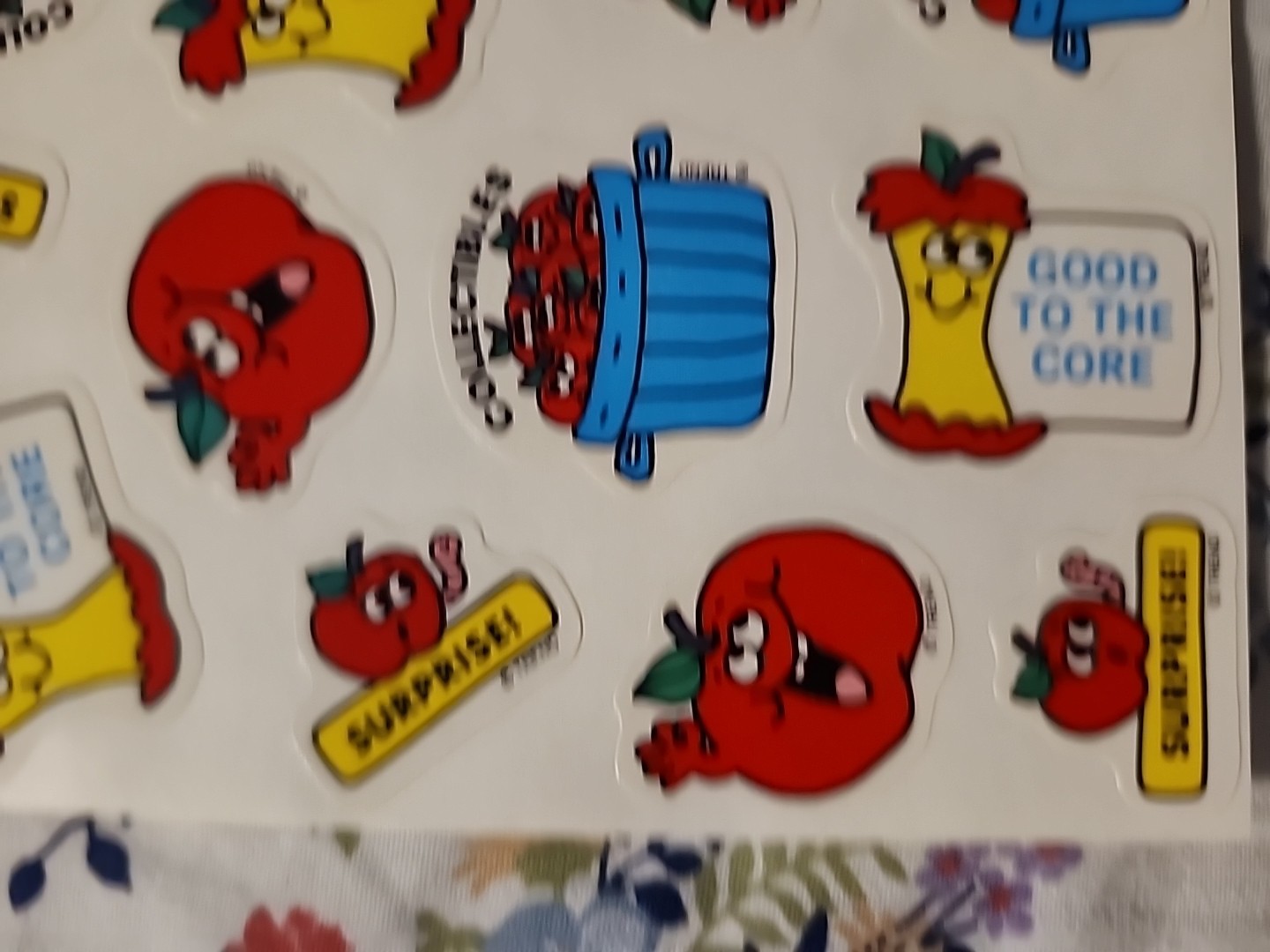 Vintage TREND Scratch & Sniff Stinky Sticker Sheet Die Cut APPLE Scent RARE HTF