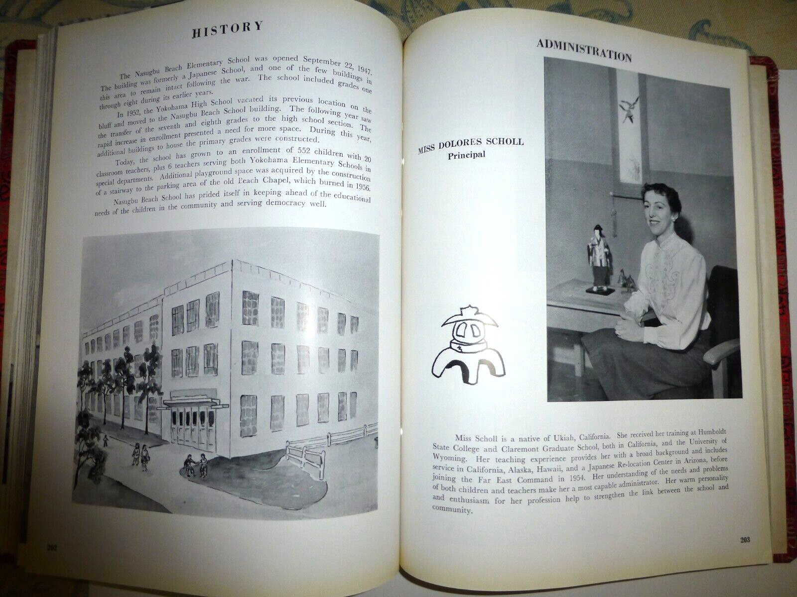 YEARBOOK YOKOHOMA AMERICAN HIGH SCHOOL JAPAN YO HI ANNUAL 1958 BEACH NEGUCHI