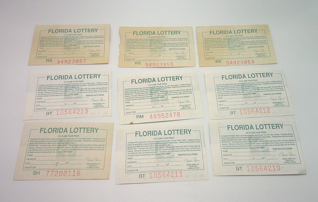 Florida Lottery Tickets 1992 & 1993 Colorful Paper Tickets Non Wins Rare Vintage