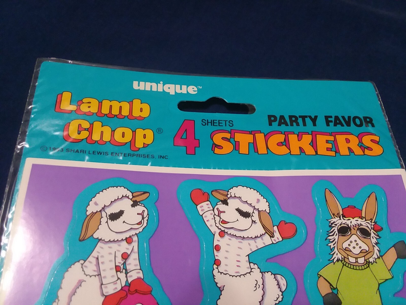 1 PACK Vintage Lambchop Stickers Sheets TOTAL OF 4 SHEETS OF STICKERS lamb chop