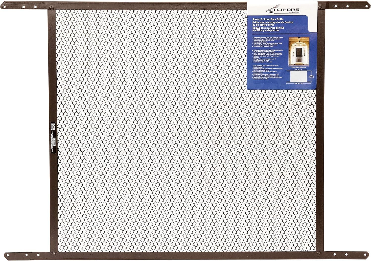 Saint-Gobain ADFORS Brown Screen & Storm Door Grille, 24 Inches x 34 Inches -…