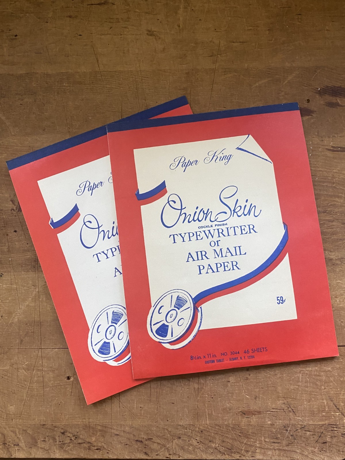 2 NOS Deadstock VTG 60’s Air Mail or Typewriter Onion Skin Paper Pads, 92 Sheets