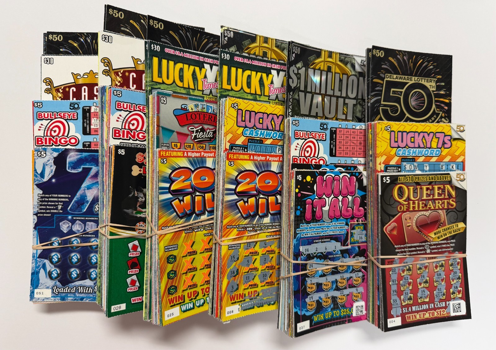 2026 Delaware Lottery Non Winning Lottery TIckets $1,000 lots Offset Winnings