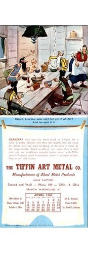 Tiffin Art Metal Co Blotter April 1954 Metal Roofing Mid-Century Ad Americana