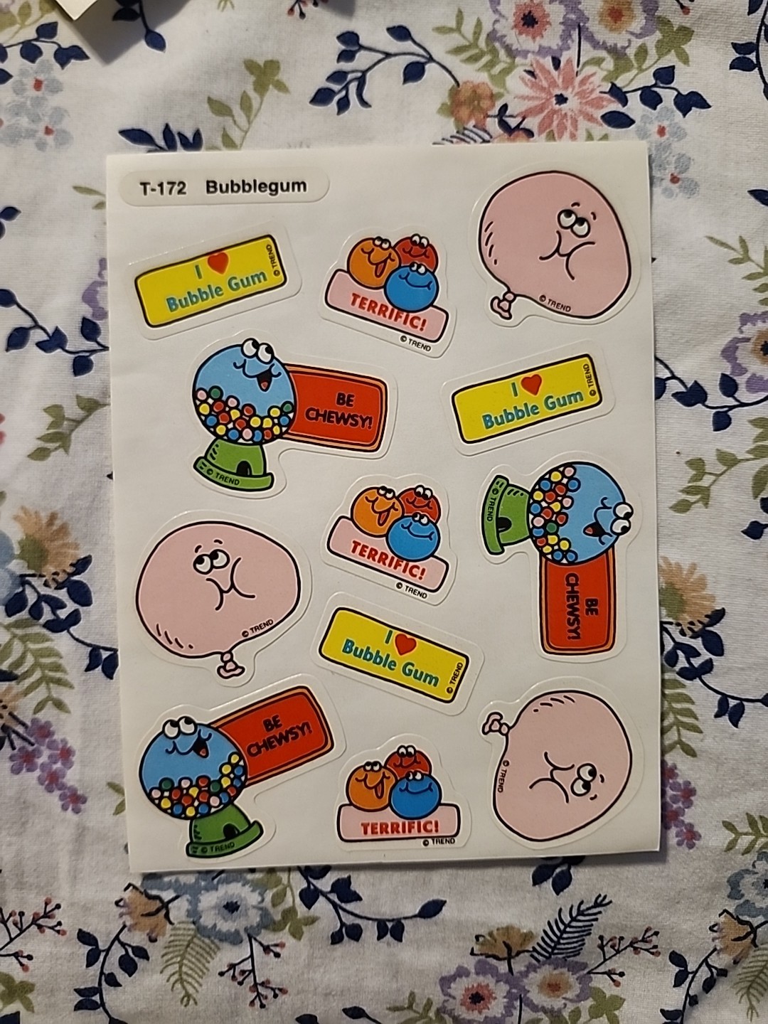 BUBBLE GUM Vintage TREND Scratch & Sniff Stinky Sticker Sheet Die Cut Scent RARE