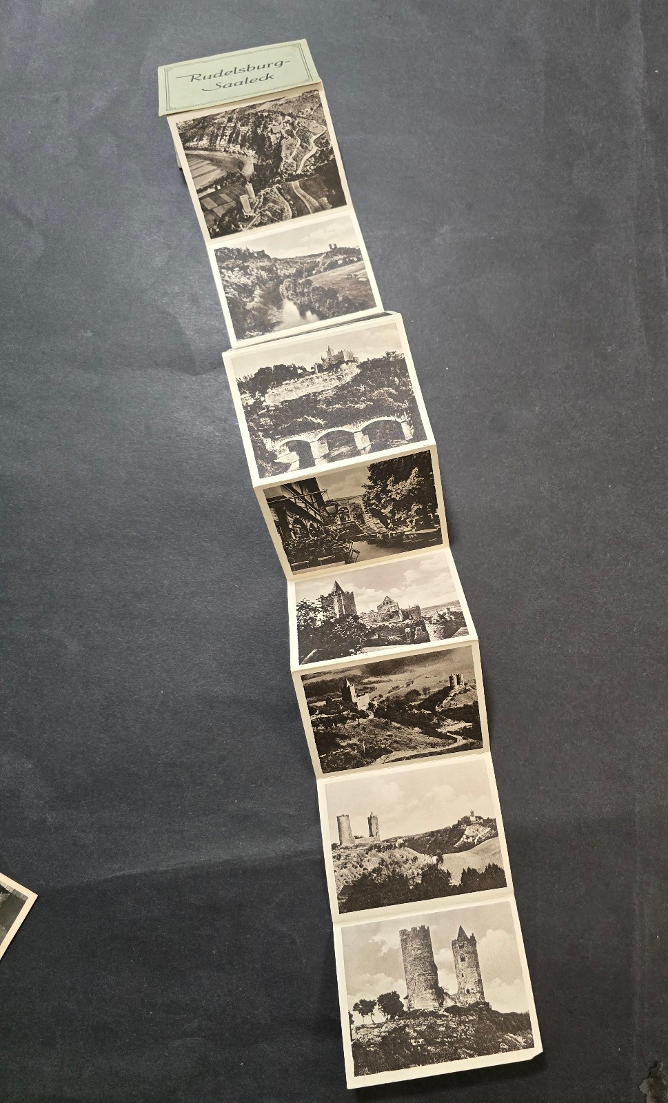 German Third Reich Era Pull-Out 10 Photo Booklet Castle Views c1930s-1940s