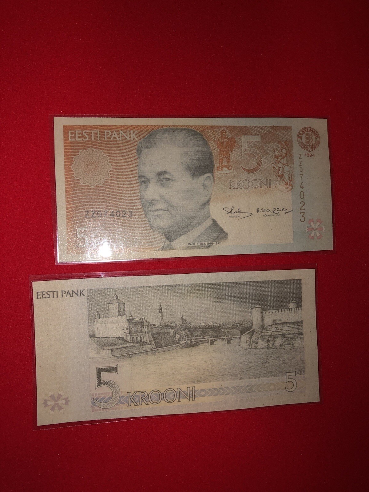 ESTONIA / LAMMINATED HISTORICAL REPLICA SOUVENIR NOTE PRINT