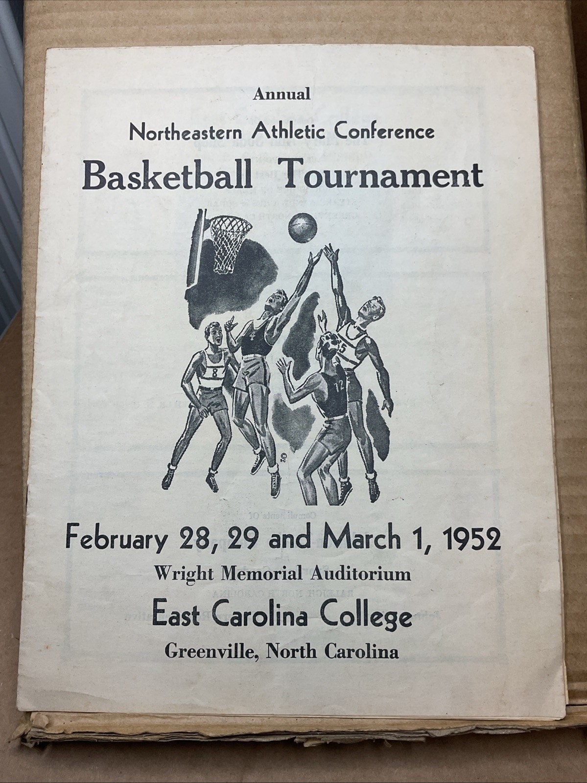 28 Feb -1 Mar 1952 Basketball Tournament East Carolina College Greenville Nc B65