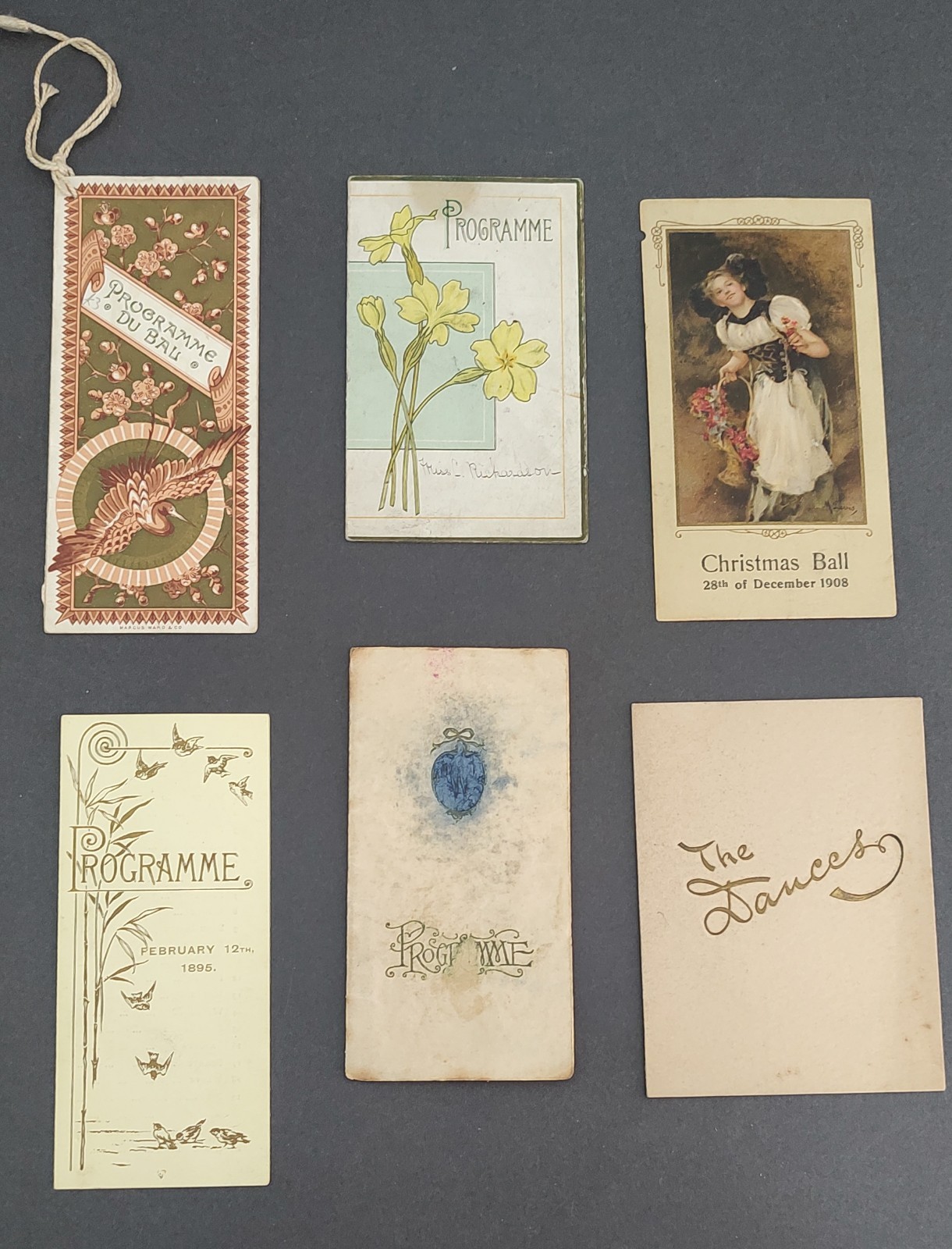 Lot of 10 Victorian Edwardian Dance Cards antique Leap Year Wharncliffe Hall