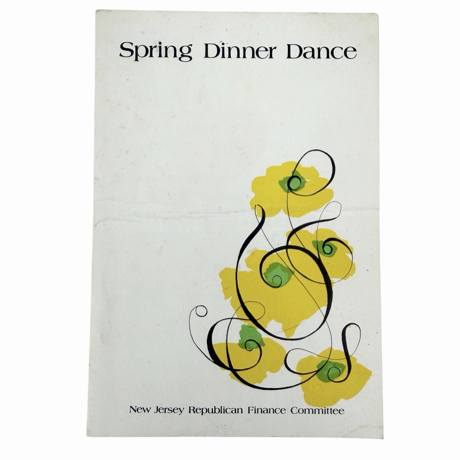 1974 NJ Republican Committee VICE PRESIDENT SPIRO AGNEW Dinner Program Menu