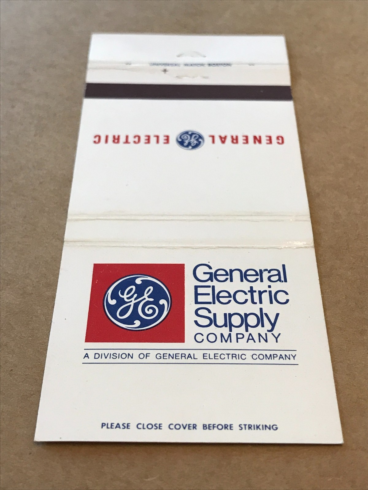 Vintage General Electric Supply – Matchcover, Matchbook