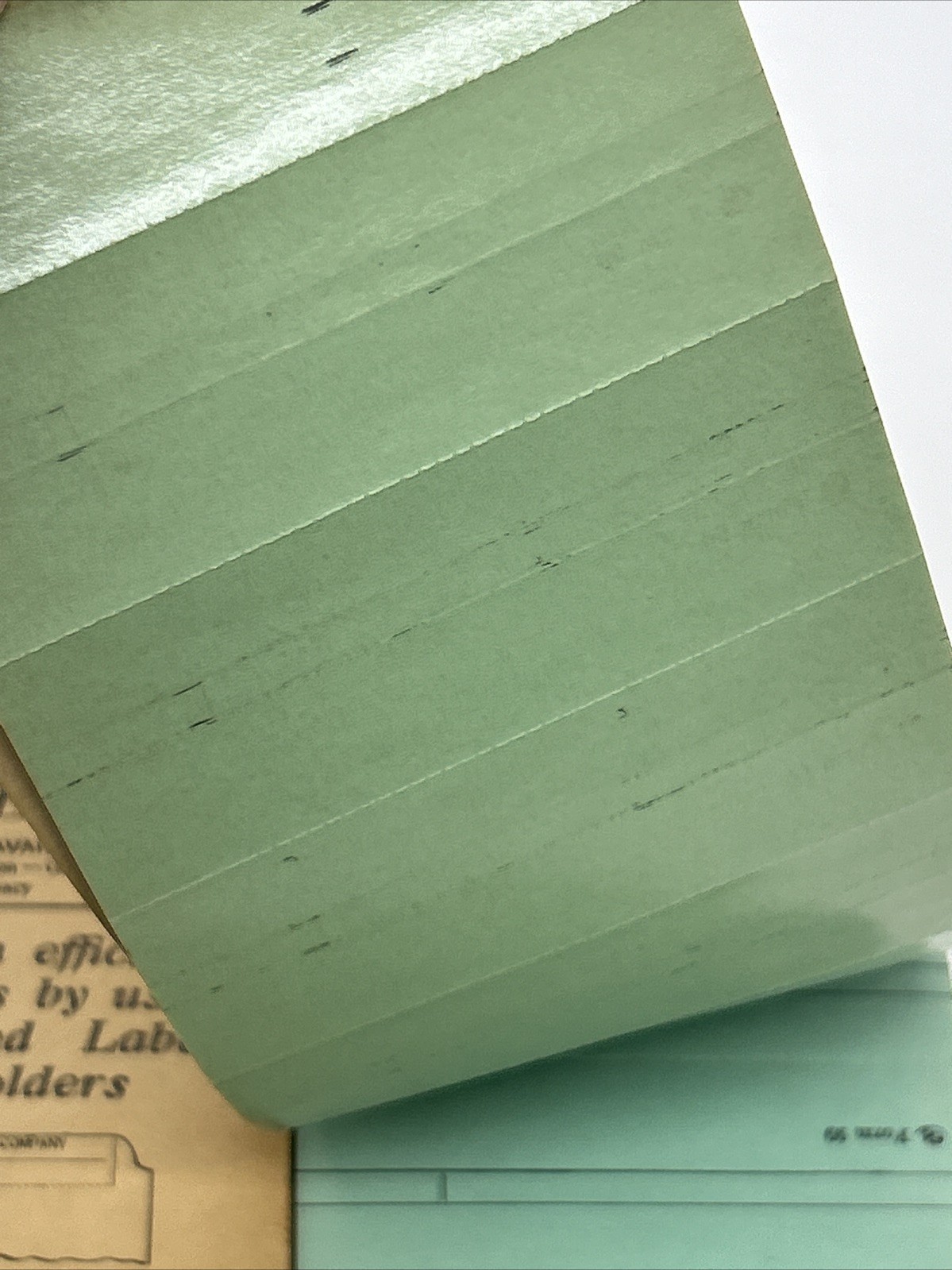 3 Vintage Packs Of Y&E Gummed Labels No. 99 Green & Blue Typewriter Sheets RARE