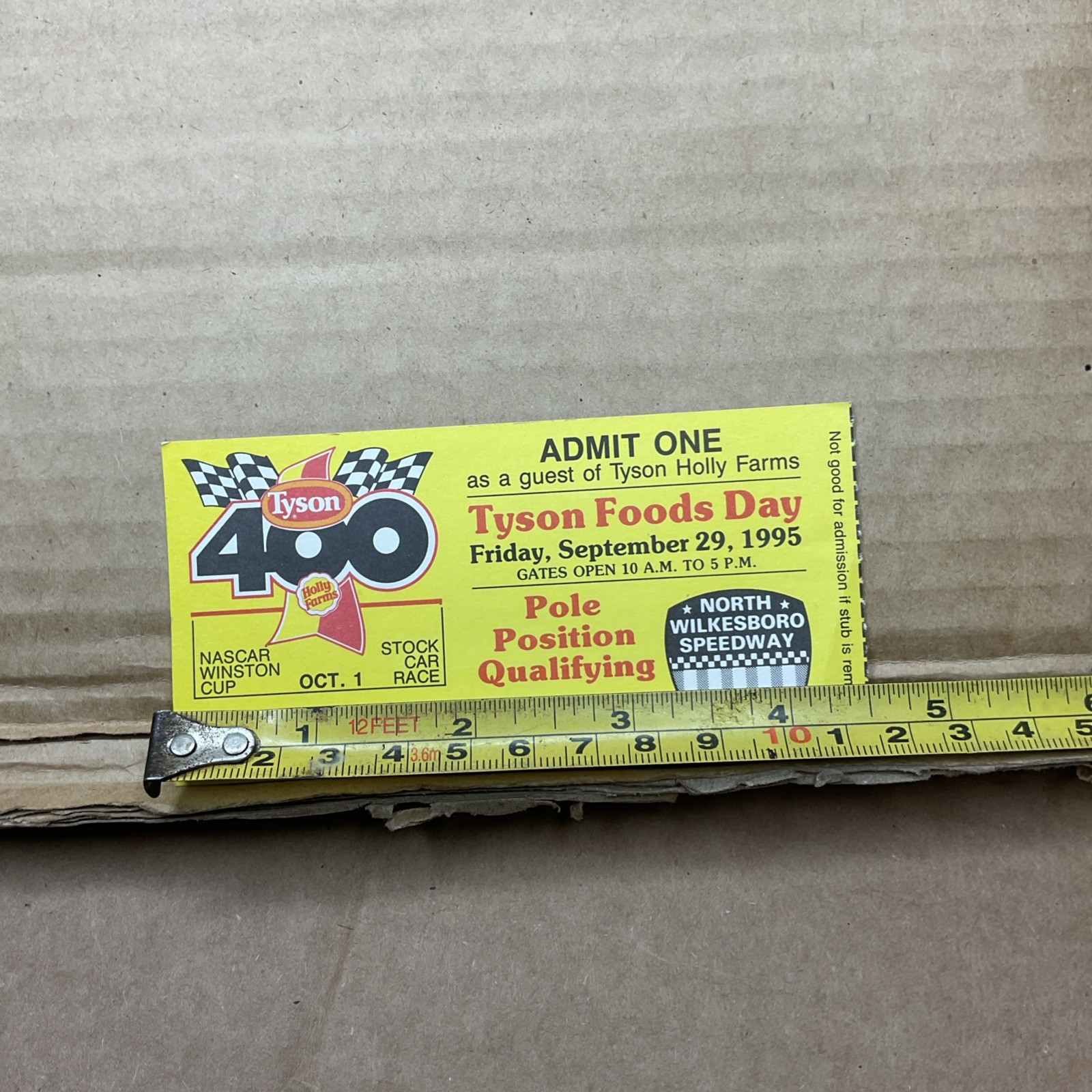 29 Sep 1995 Tyson 400 NASCAR Winston Cup North Wilkesboro Speedway Nc B70