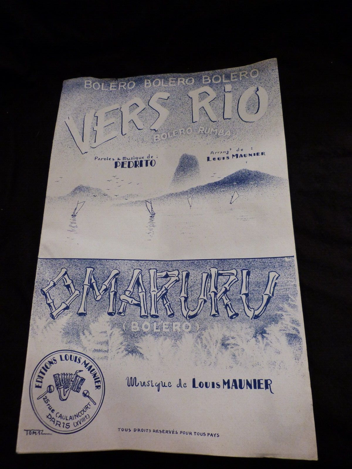 Partition To Rio Pedrito Omaruru Maunier Bolero Music Sheet