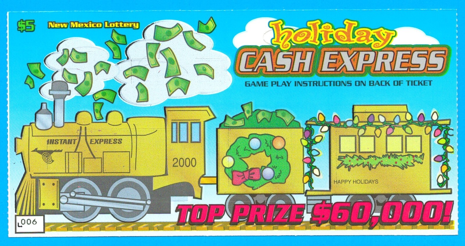 1999 New Mexico lottery expired scratch ticket CASH EXPRESS unscratched MINT