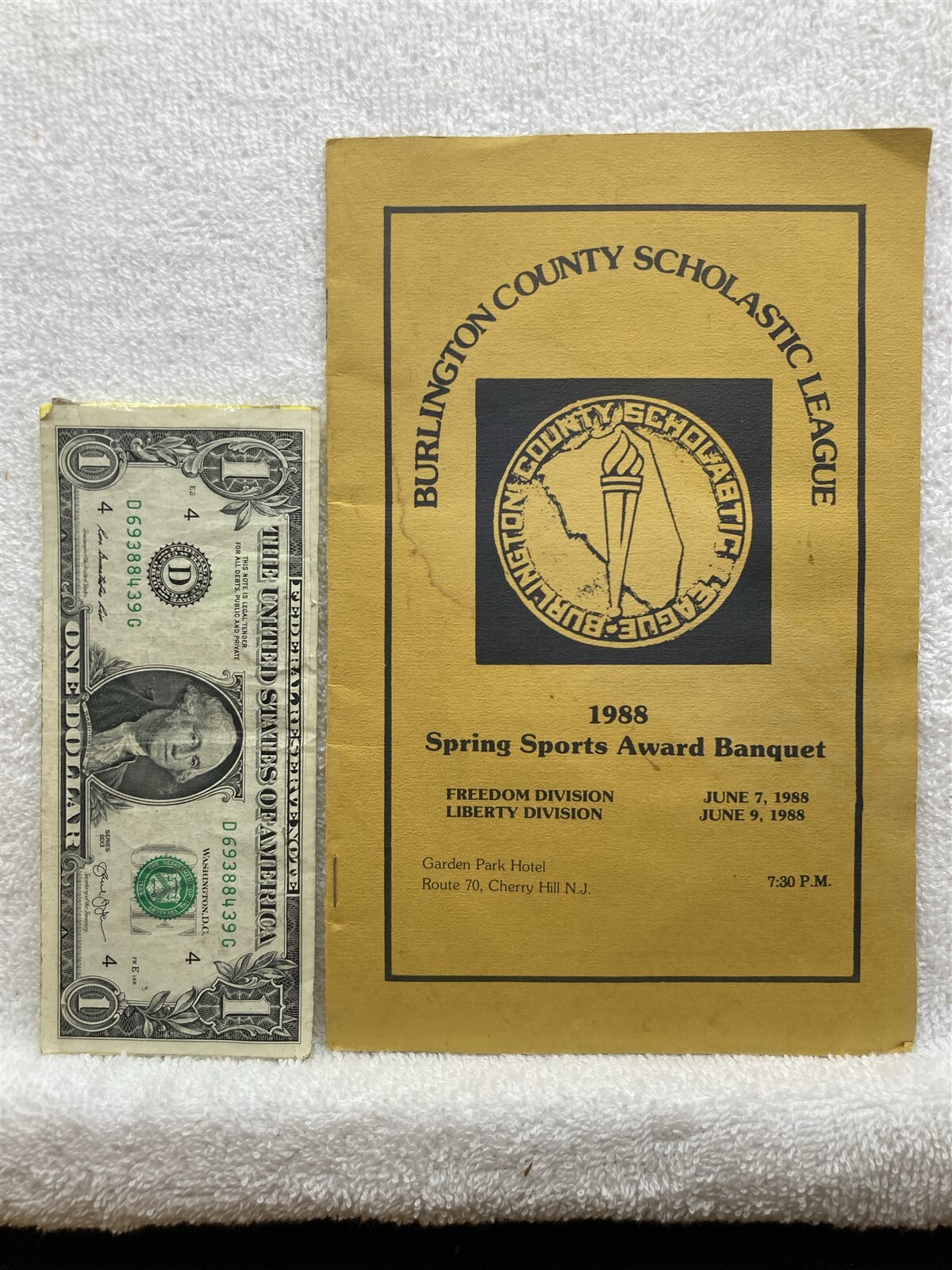 1988 Burlington County Scholastic League Spring Sports Award Banquet Program NJ