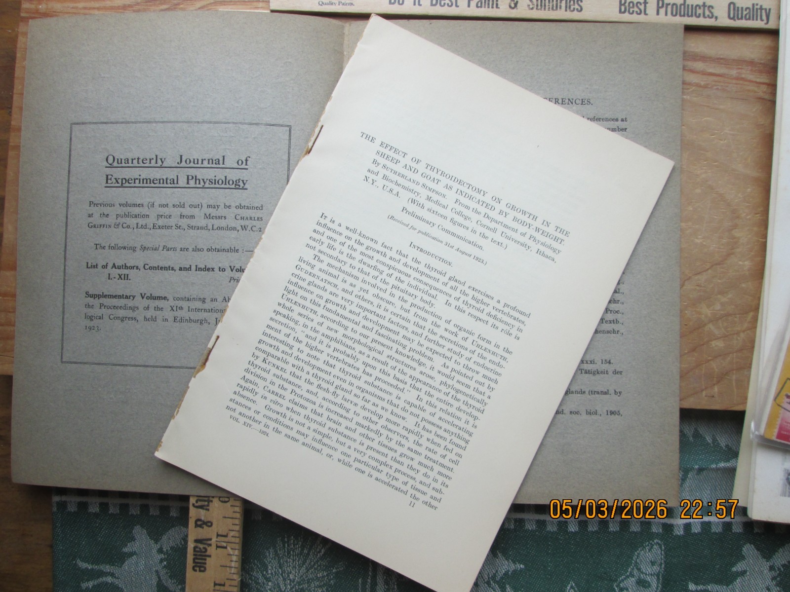 Quarterly Journal of EXPERIMENTAL psychology 1924
