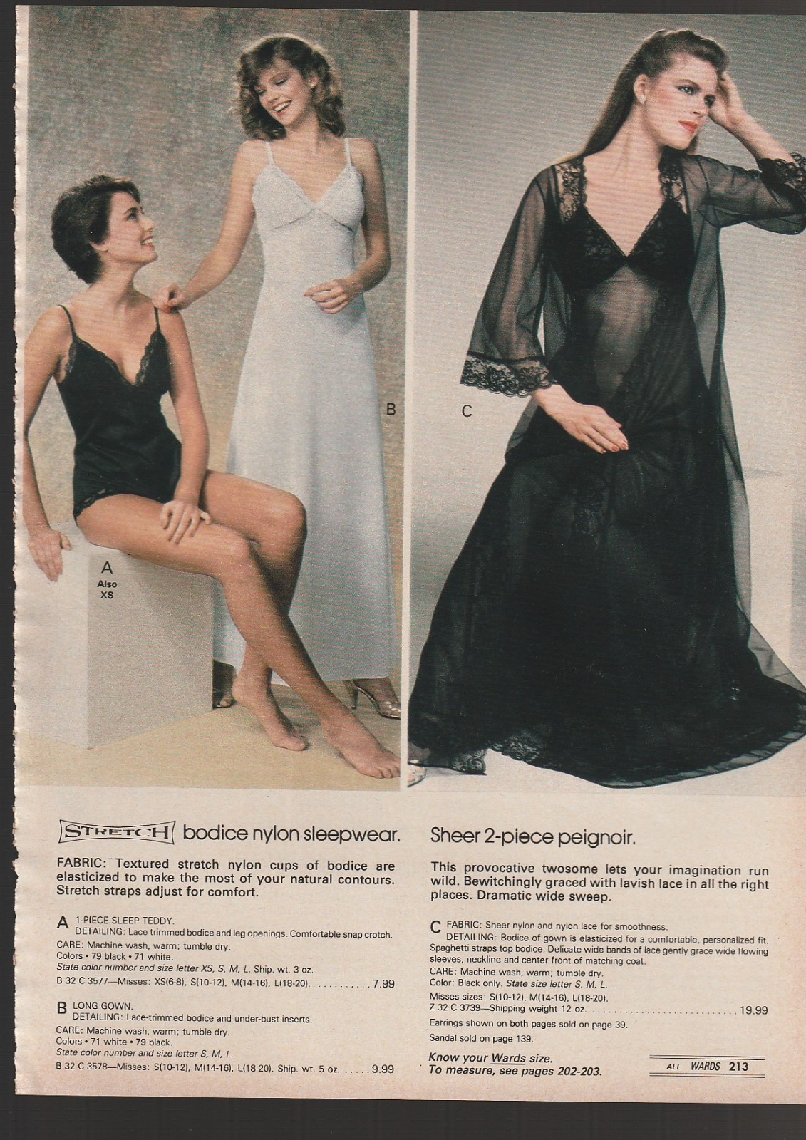 Vintage 80’s Catalog Lingerie Sleepwear Photo Clipping