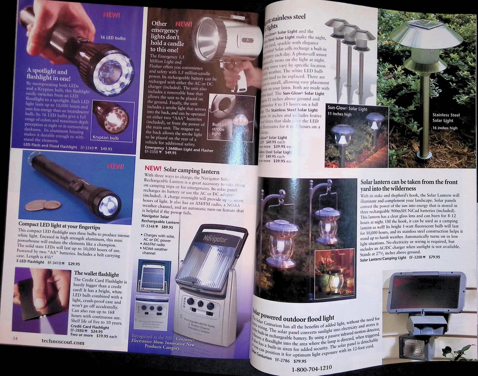 TechnoScout Fall 2003 Mag Catalog LED Candles Electric Scooter Solar Lights
