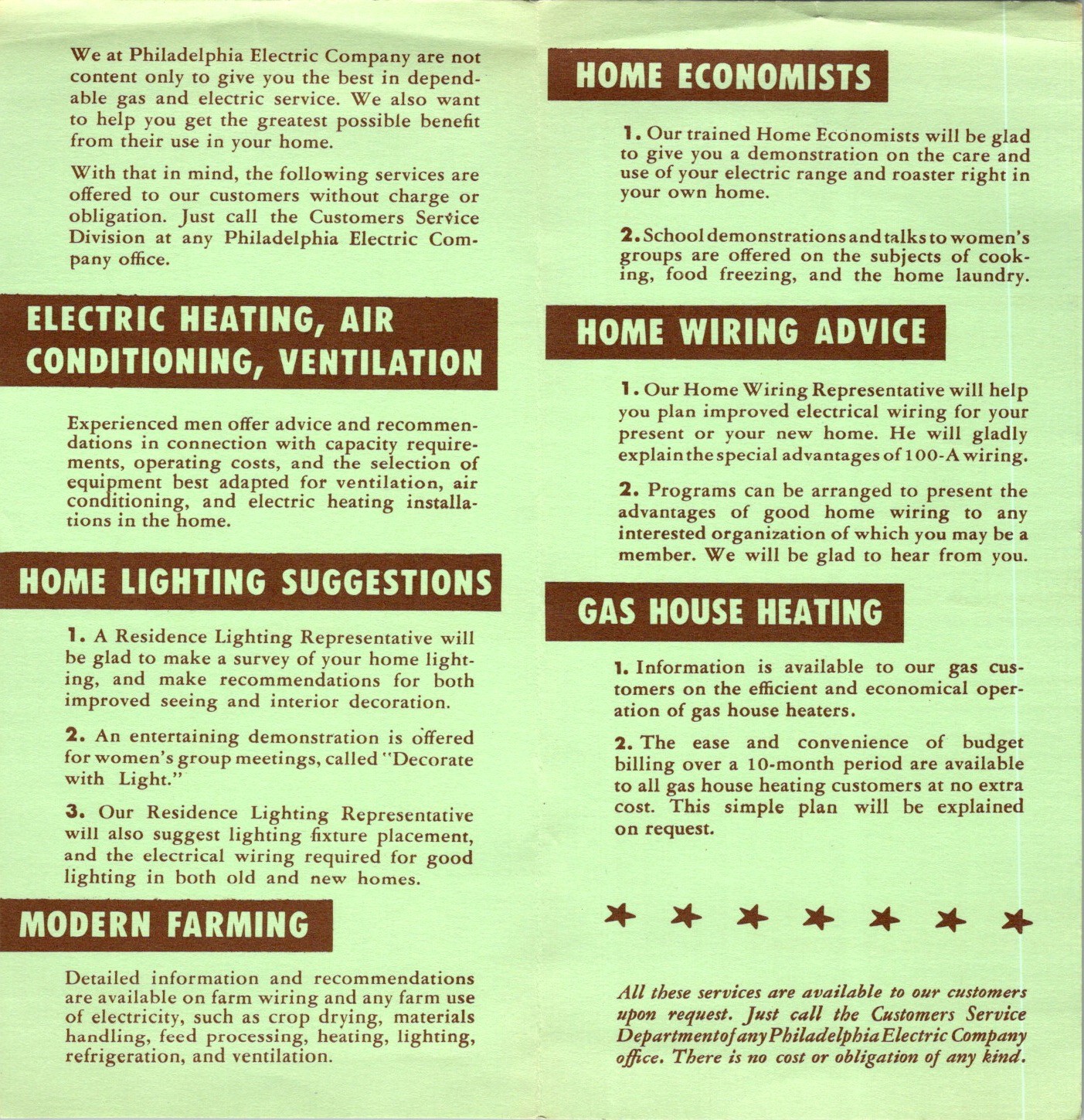 Philadelphia Electric Co. Brochure 1950s Lightning Mascot “at your service”