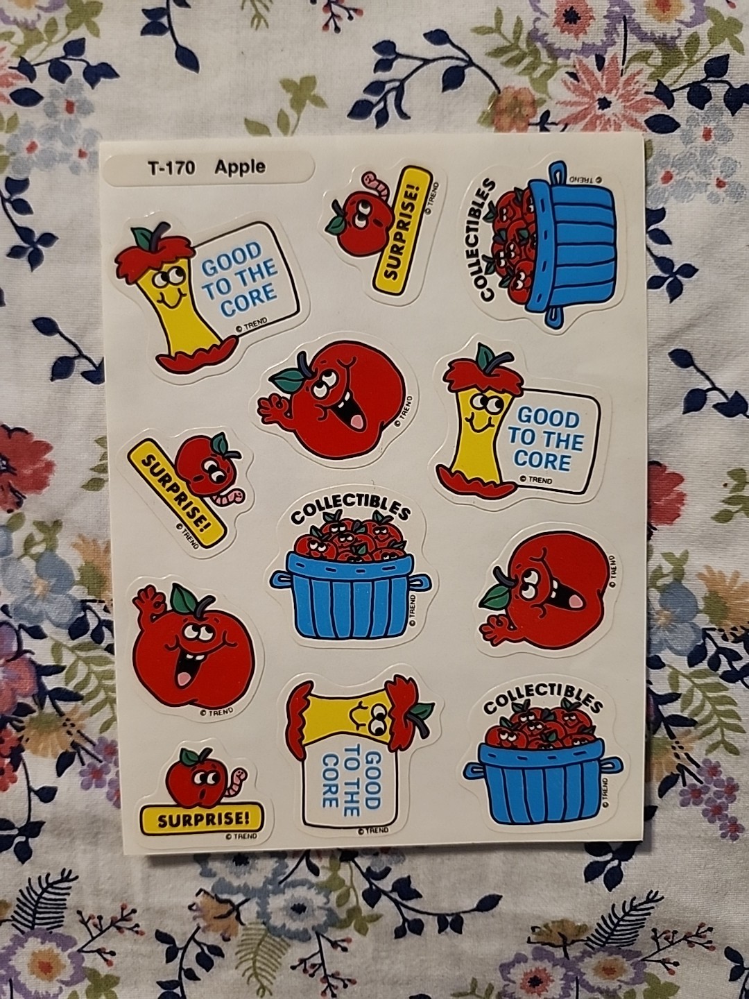 Vintage TREND Scratch & Sniff Stinky Sticker Sheet Die Cut APPLE Scent RARE HTF