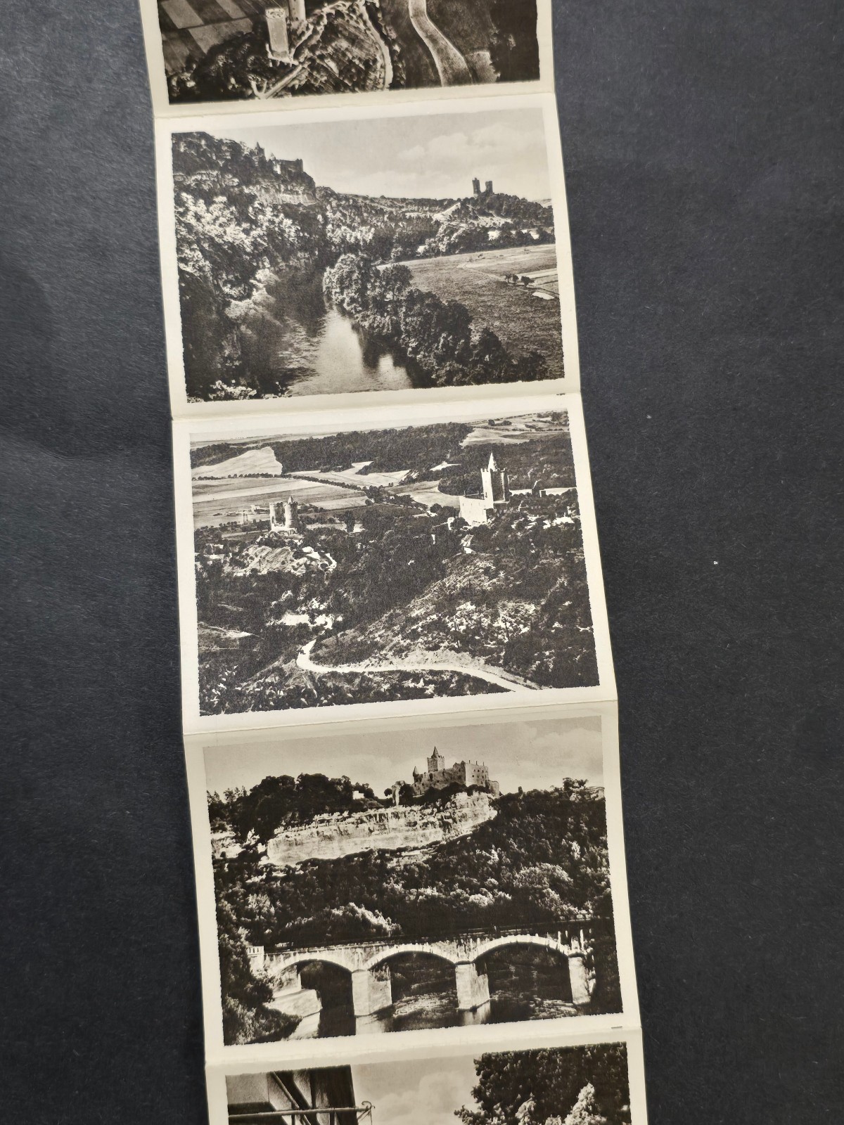 German Third Reich Era Pull-Out 10 Photo Booklet Castle Views c1930s-1940s