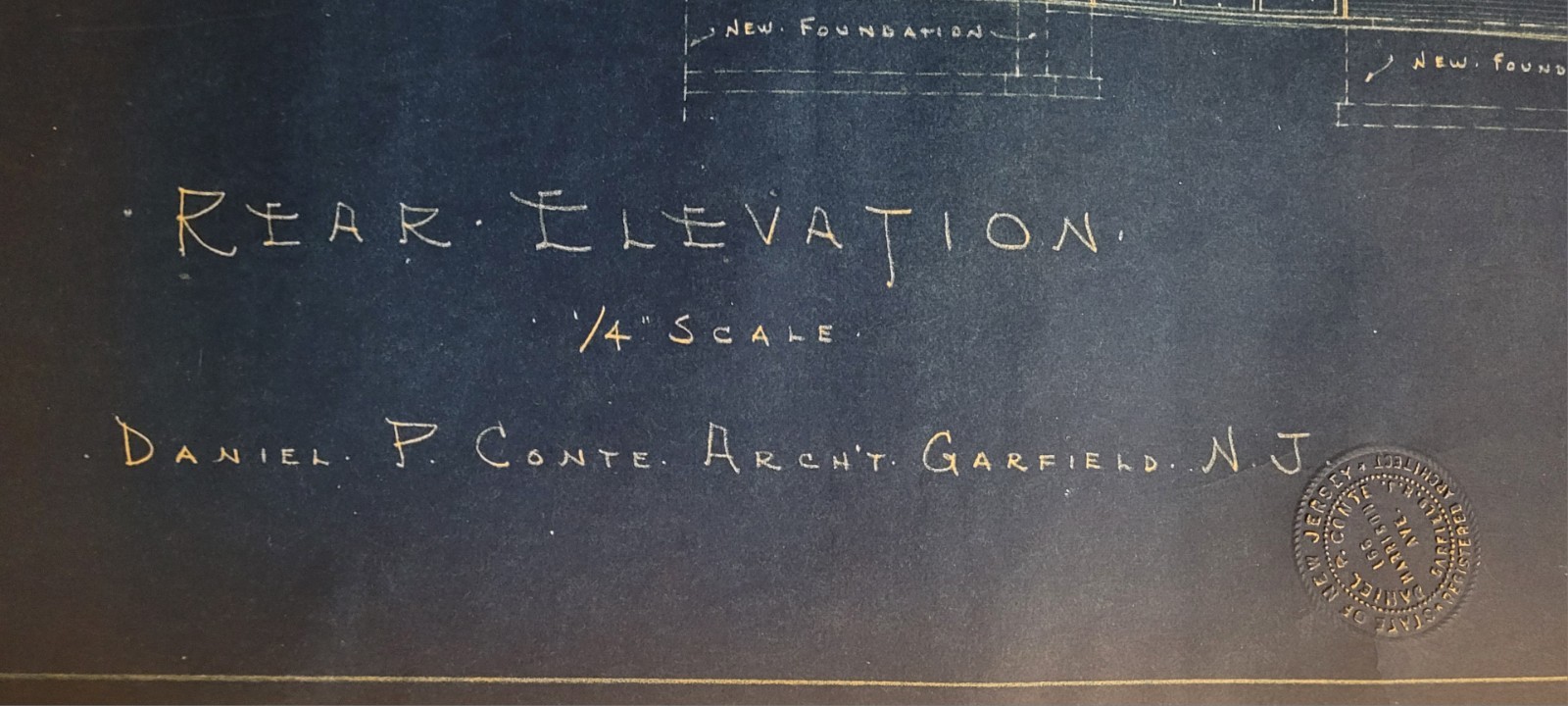 1960s ARCHITECTURAL BLUEPRINTS by Daniel P. Conte, New Jersey Complete Set Of 5