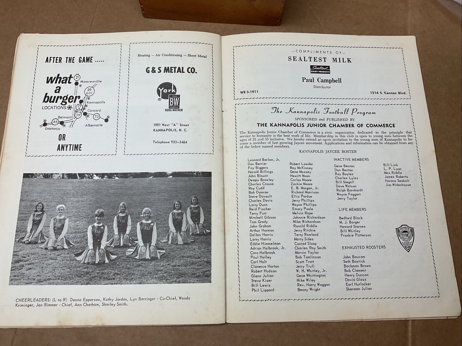 22 Sep 1967 Football Program A.L Brown Vs Lexington High School Nc B69