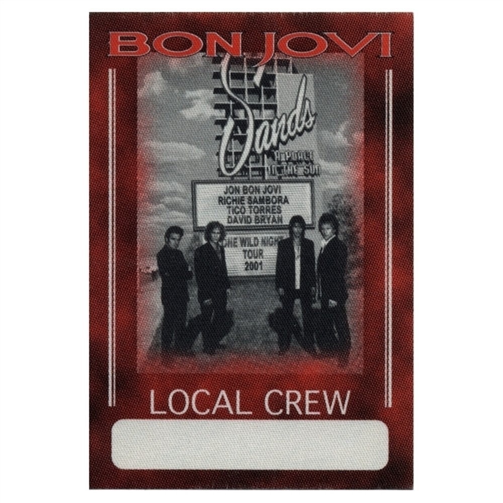 Bon Jovi 2001 One Wild Night concert tour Working Crew Backstage Pass