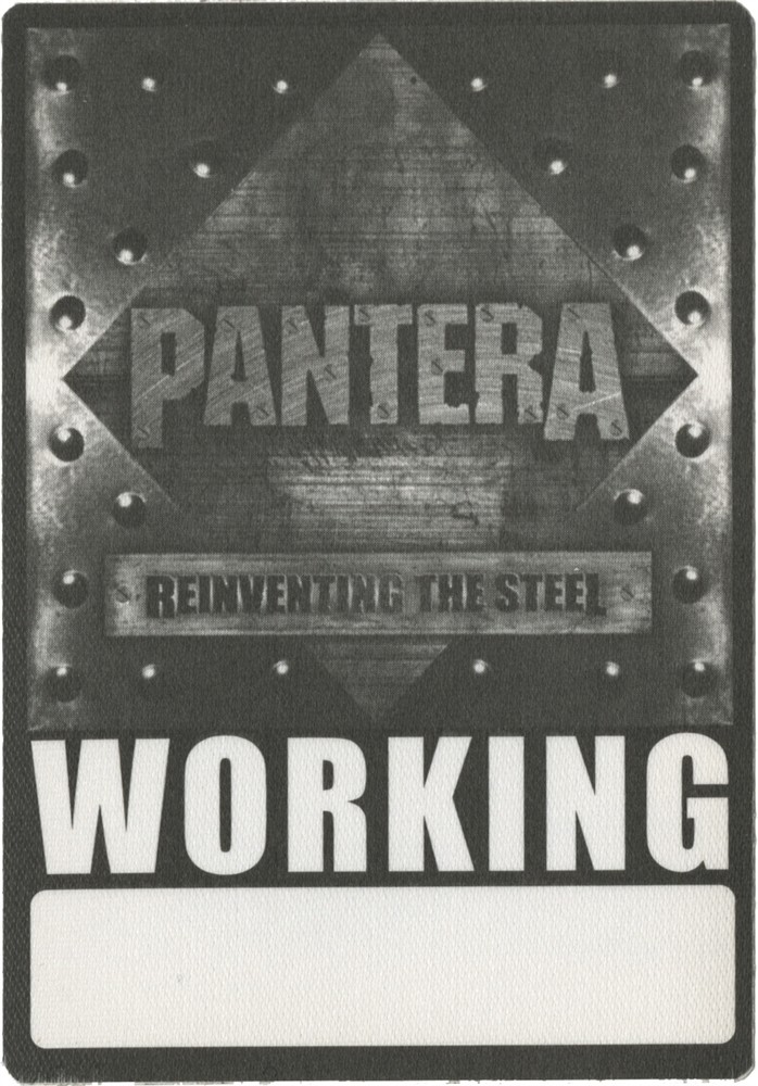 Pantera 2000 Reinventing the Steel concert tour Working Crew Backstage Pass