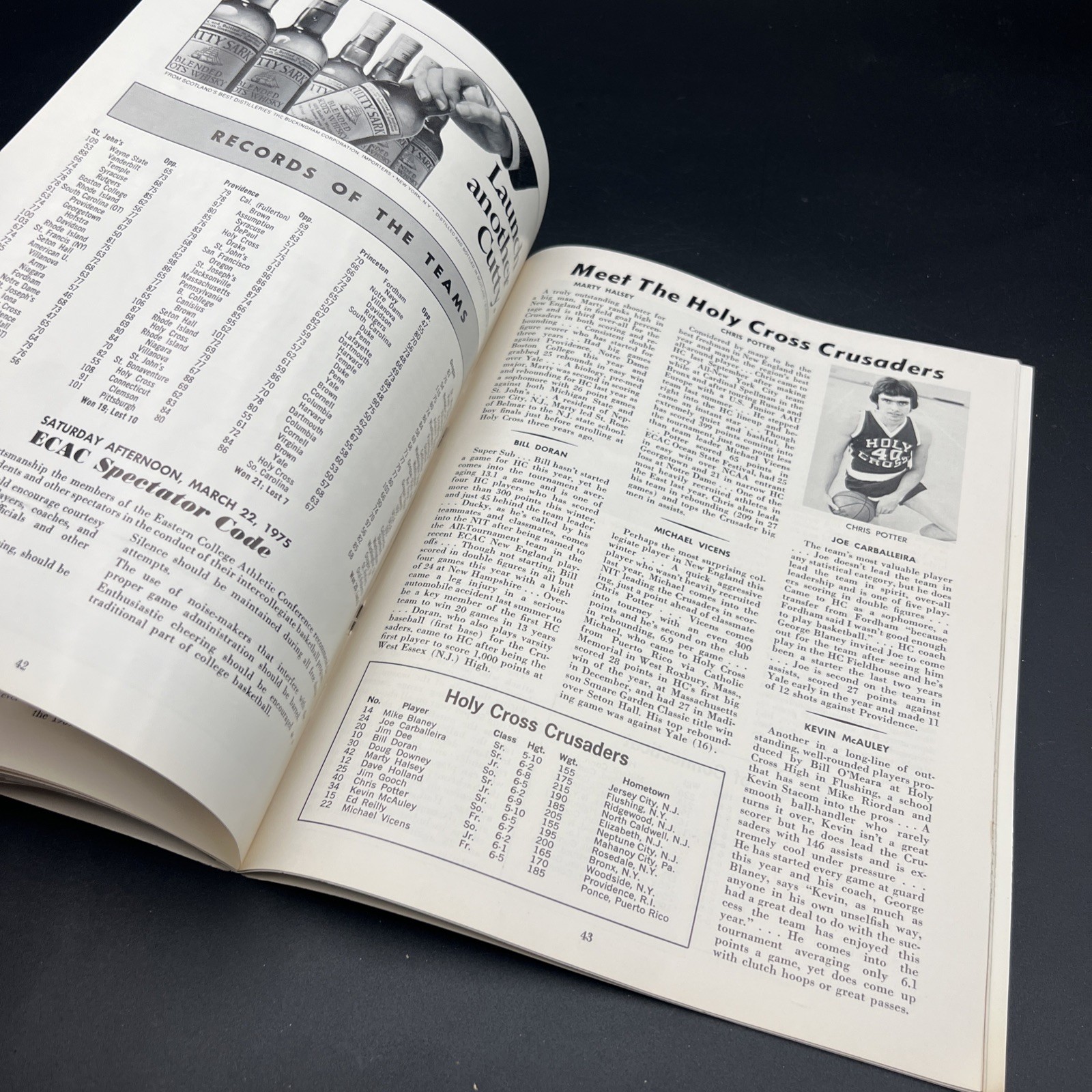 1975 NIT 38th Annual Basketball Tournament Program