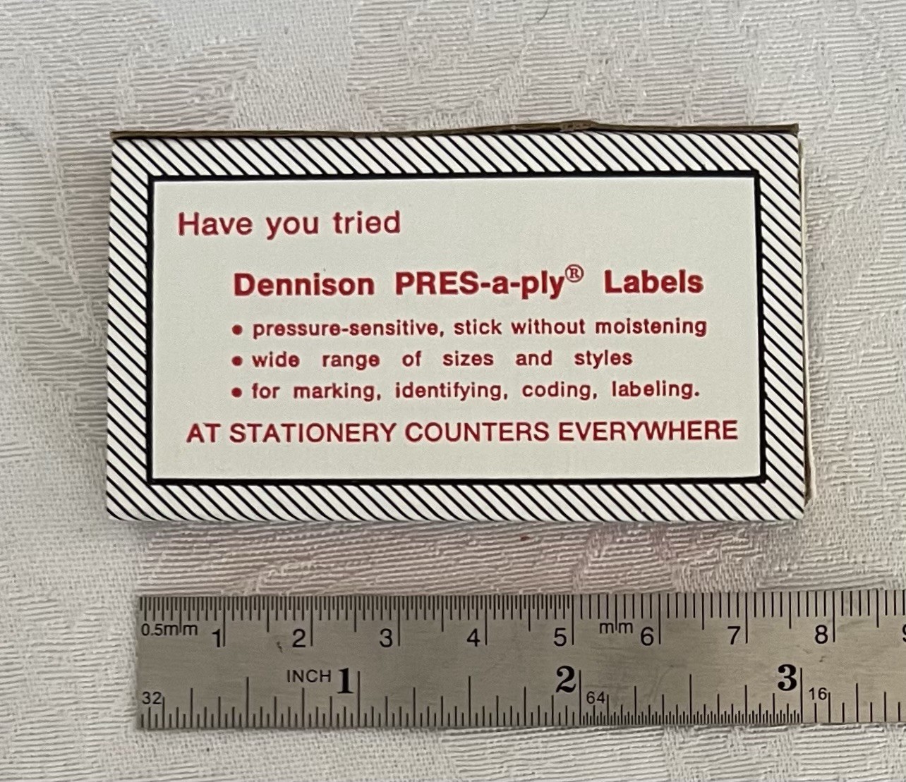 Vintage Dennison Gummed 2-13/16” Labels PARTIAL Box of 12 • No. 31-207/No. 2007