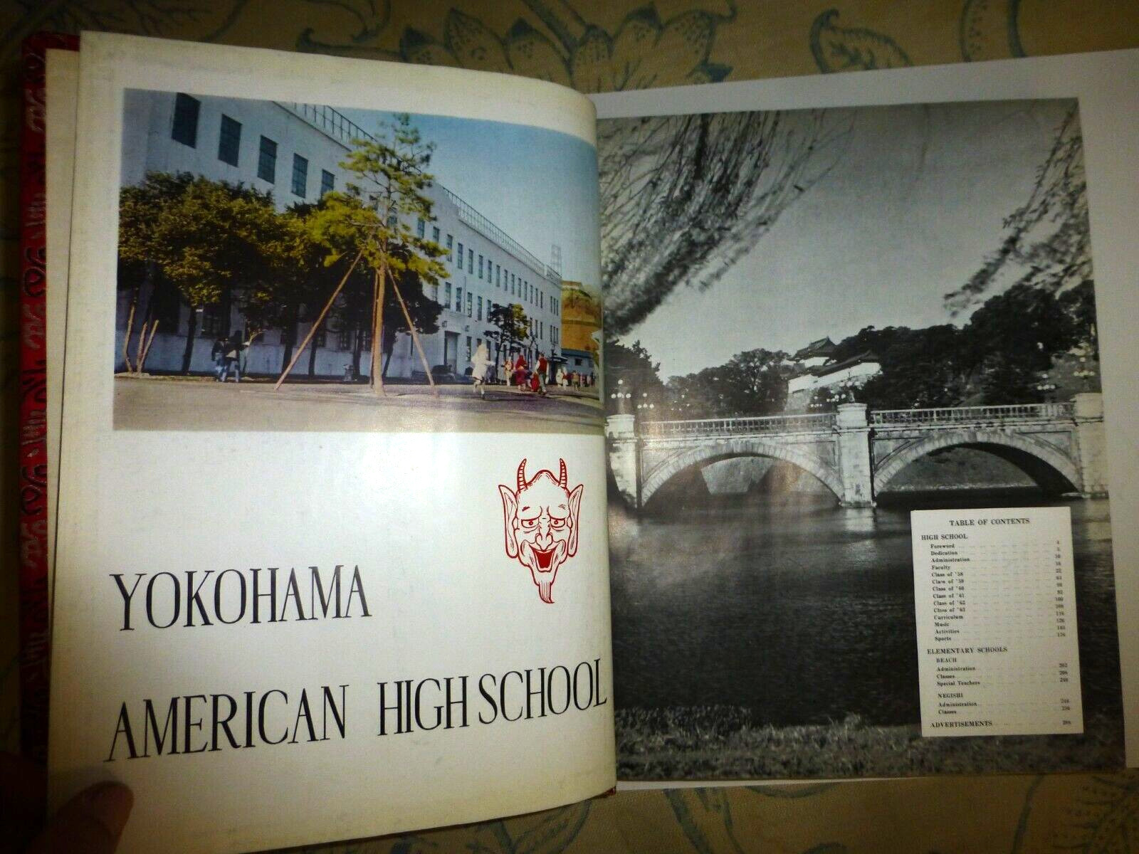 YEARBOOK YOKOHOMA AMERICAN HIGH SCHOOL JAPAN YO HI ANNUAL 1958 BEACH NEGUCHI