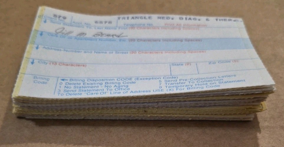 LARGE VINTAGE INVOICE JUNK JOURNAL BULK PAPER LOT EPHEMERA PAPER 100+ NC 4.5 x3″