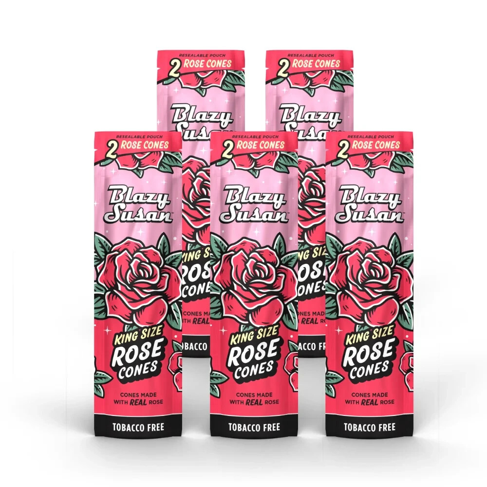 Authentic Blazy Susan Rose Pre-Rolls Cones Made with Real Rose | Lot of 5 Packs