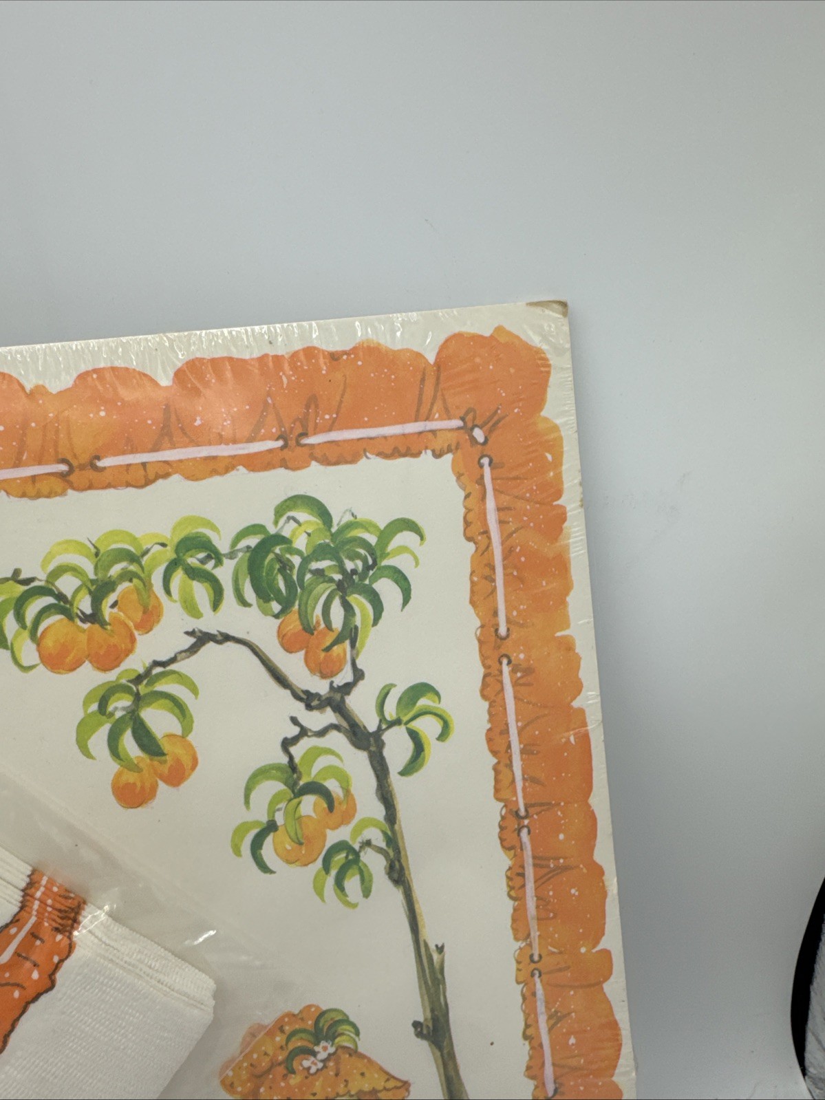 Peaches ‘n’ Cream Disposable Placemats And Matching Napkins Set Of 12 New Vtg