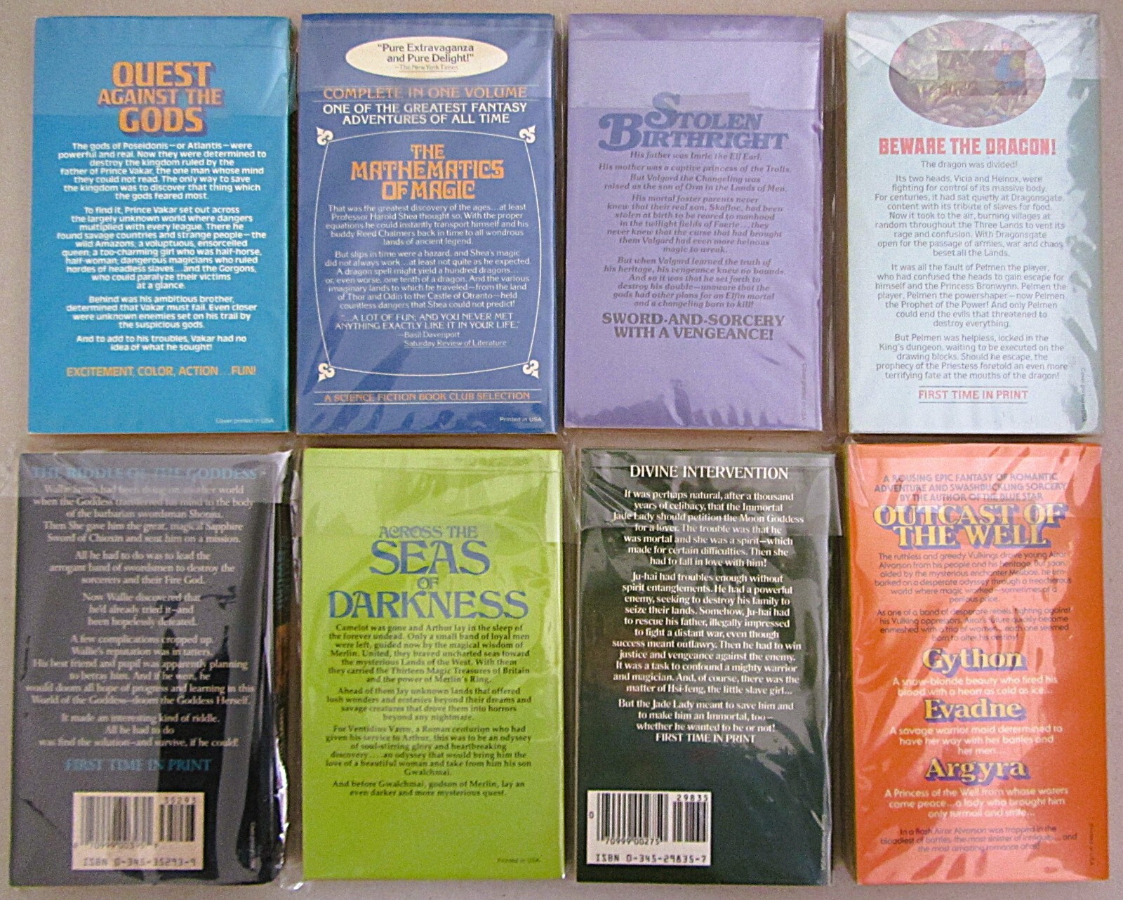 LOT 8~GRIFFIN~DEL REY FANTASY PAPERBACK BOOKS~COLLECTIBLE COND~UNREAD~NEW