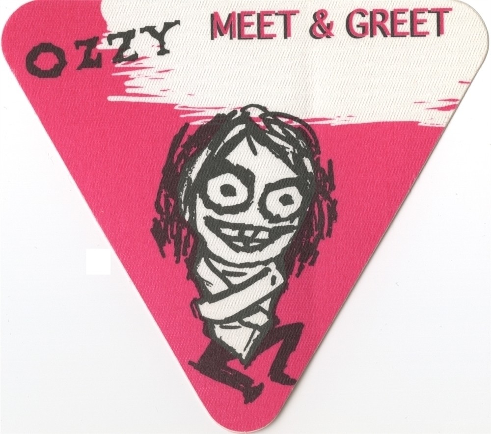 Ozzy Osbourne 1995 Ozzmosis concert tour Meet & Greet Backstage Pass