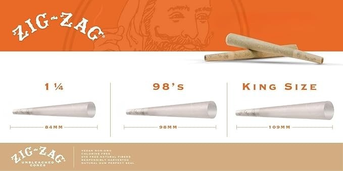 Zig-Zag Unbleached King Size Pre Rolled Cones – 6 Pack | Best Price!