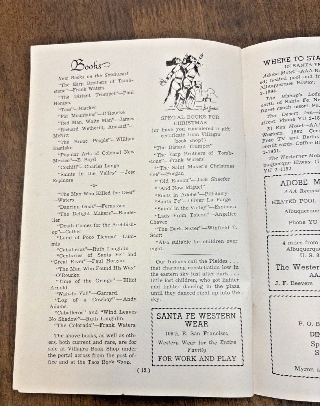 1960 La Turista Santa Fe, Taos & Northern New Mexico NM Tourist Guide 18 Pages