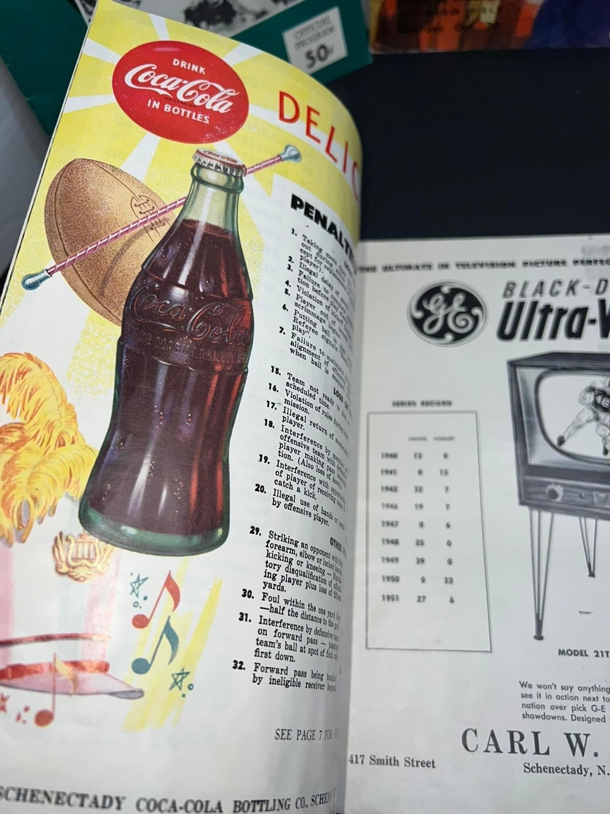 Vintage football programs 4 Rochester Buffalo ny early Coca Cola sports