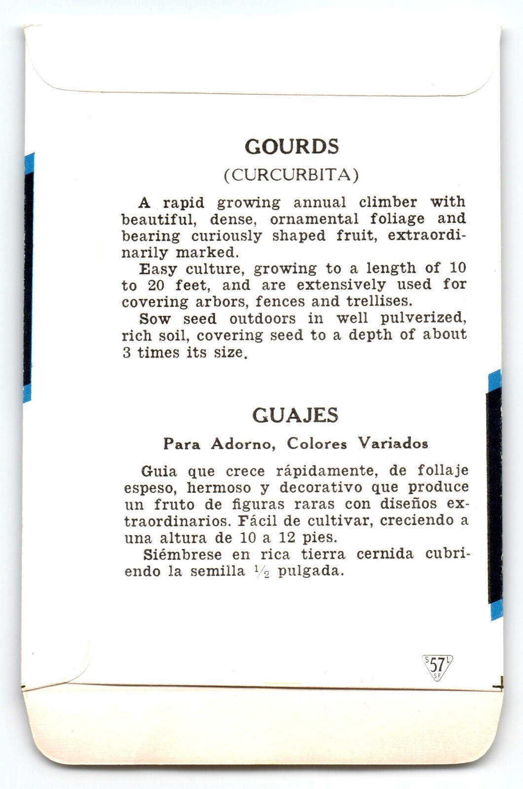 Set Of 2 EMPTY Seed Package Envelopes Halloween Gourds Pumpkin Vintage Lone Star